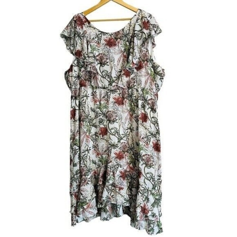 Suzanne Betro Ruffle Floral Dress Size 4X